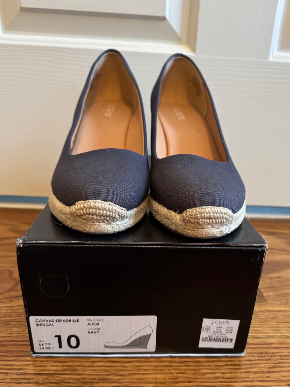 J.Crew Navy Canvas Espadrille Wedge Shoes – Size 10 – NWT